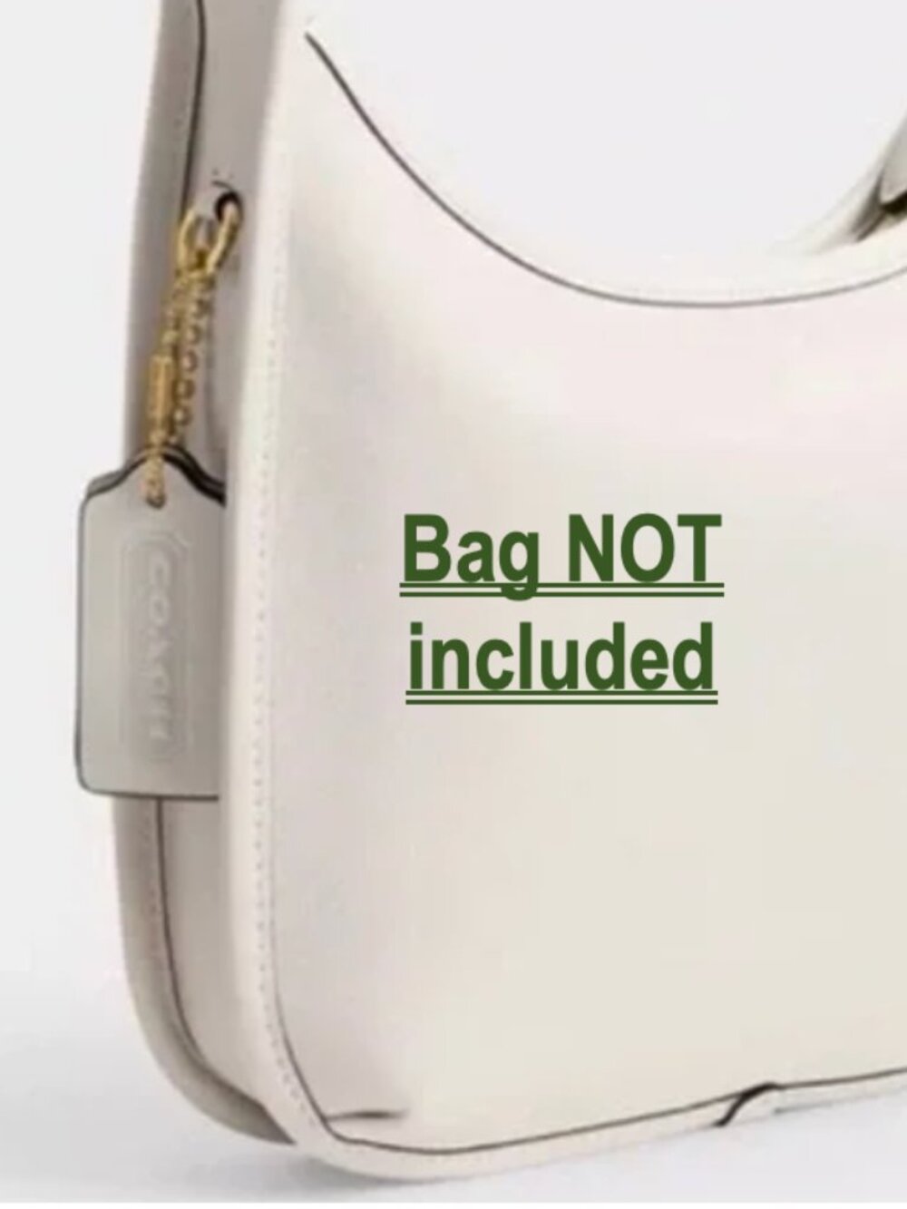 Coach Leather Double Sided Embossed + the gold stamped Curved Zip Bag Tag - Picture 6 of 15